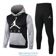 Jordan Chaqueta Capucha Grey Black + Pantalon 2020-2021
