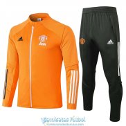 Manchester United Chaqueta Orange + Pantalon 2020-2021