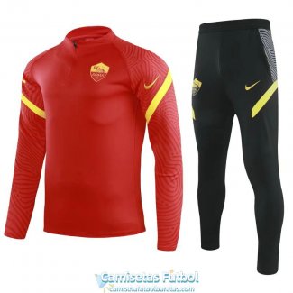AS Roma Sudadera De Entrenamiento Red + Pantalon 2020-2021