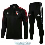 Sao Paulo FC Sudadera De Entrenamiento Black + Pantalon Black 2021/2022