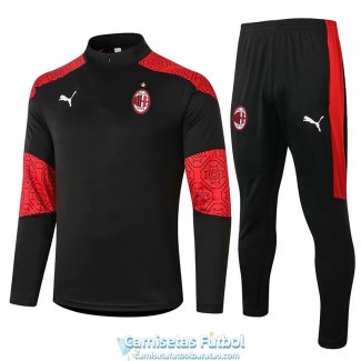 AC Milan Sudadera De Entrenamiento Black + Pantalon 2020-2021