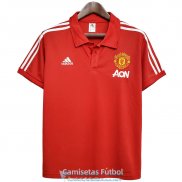 Camiseta Manchester United Polo Red White 2020-2021