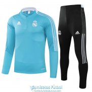 Real Madrid Sudadera De Entrenamiento Blue + Pantalon Black 2021/2022