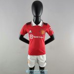 Camiseta Manchester United Ninos Primera Equipacion 2022/2023