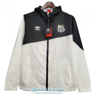 Santos FC Chaqueta Rompevientos Black White 2020-2021
