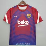 Camiseta Barcelona Training Blue Red IV 2021/2022