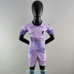 Camiseta Liverpool Ninos Portero Purple 2022/2023