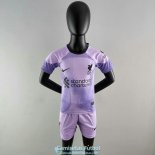 Camiseta Liverpool Ninos Portero Purple 2022/2023