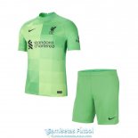 Camiseta Liverpool Portero Ninos Green 2021/2022