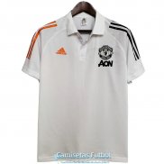 Camiseta Manchester United Polo Orange White Black 2020-2021