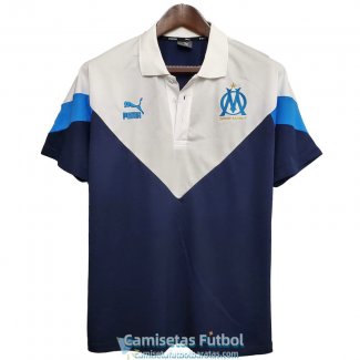 Camiseta Olympique Marseille Polo White Blue 2020-2021