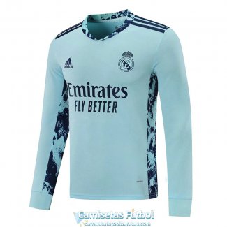 Camiseta Manga Larga Real Madrid Portero Light Blue 2020-2021