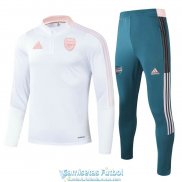 Arsenal Sudadera De Entrenamiento White + Pantalon Green 2021/2022