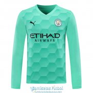 Camiseta Manga Larga Manchester City Portero Green 2020/2021