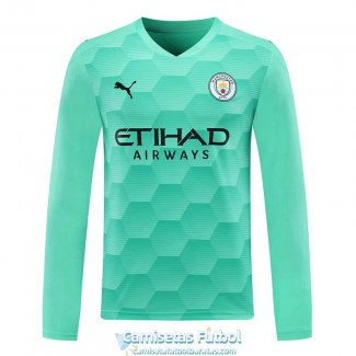 Camiseta Manga Larga Manchester City Portero Green 2020/2021