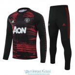 Manchester United Sudadera De Entrenamiento Black Red + Pantalon 2020-2021