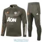 Manchester United Sudadera De Entrenamiento Green + Pantalon 2020-2021