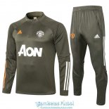 Manchester United Sudadera De Entrenamiento Green + Pantalon 2020-2021