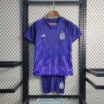 Camiseta Argentina Ninos 3 Star Segunda Equipacion 2022/2023