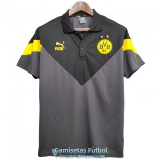 Camiseta Borussia Dortmund Polo Black Grey 2020-2021
