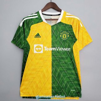 Camiseta Manchester United Training Green Yellow II 2021/2022
