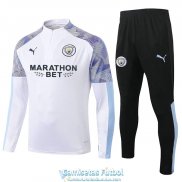 Manchester City Sudadera De Entrenamiento White + Pantalon 2020-2021