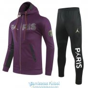 PSG x Jordan Chaqueta Capucha Purple + Pantalon 2020/2021