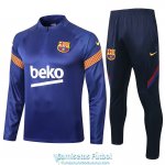 Barcelona Sudadera De Entrenamiento Blue + Pantalon 2020-2021