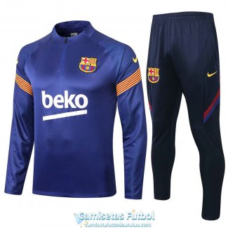 Barcelona Sudadera De Entrenamiento Blue + Pantalon 2020-2021