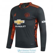 Camiseta Manga Larga Manchester United Segunda Equipacion Portero 2020-2021