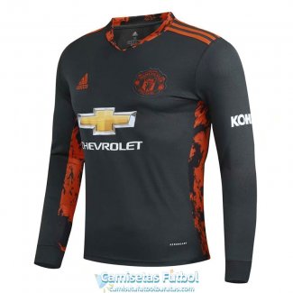 Camiseta Manga Larga Manchester United Segunda Equipacion Portero 2020-2021