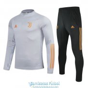 Juventus Sudadera De Entrenamiento Grey + Pantalon 2020-2021