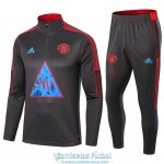 Manchester United x Humanrace Sudadera De Entrenamiento Grey+ Pantalon 2020/2021