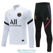 PSG x Jordan Sudadera De Entrenamiento White + Pantalon Black 2020/2021