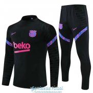 Barcelona Sudadera De Entrenamiento Black Pink + Pantalon 2021/2022