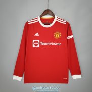 Camiseta Manga Larga Manchester United Primera Equipacion 2021/2022