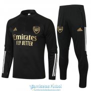 Arsenal Sudadera De Entrenamiento Black Golden + Pantalon 2020-2021