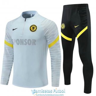 Chelsea Sudadera De Entrenamiento Grey Black + Pantalon 2021/2022