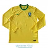 Camiseta Manga Larga Brasil Primera Equipacion 2020/2021