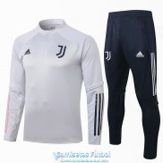 Juventus Sudadera De Entrenamiento Light Grey + Pantalon 2020-2021