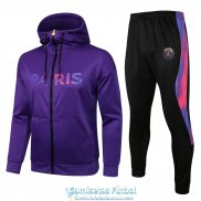 PSG x Jordan Chaqueta Capucha Purple+ Pantalon Black 2021/2022