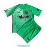 Camiseta Barcelona Ninos Portero Green 2021/2022