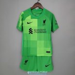 Camiseta Liverpool Ninos Portero Green 2021/2022