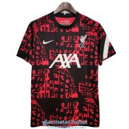 Camiseta Liverpool Training Black Orange 2020-2021