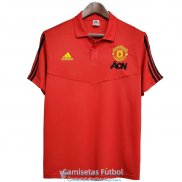Camiseta Manchester United Polo Black Red 2020-2021