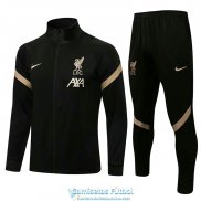 Liverpool Chaqueta Black + Pantalon Black 2021/2022