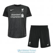Camiseta Liverpool Ninos Portero Black 2020-2021
