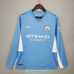 Camiseta Manga Larga Manchester City Primera Equipacion 2021/2022
