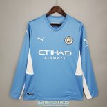 Camiseta Manga Larga Manchester City Primera Equipacion 2021/2022