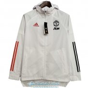 Manchester United Chaqueta Rompevientos White Black Red 2020-2021